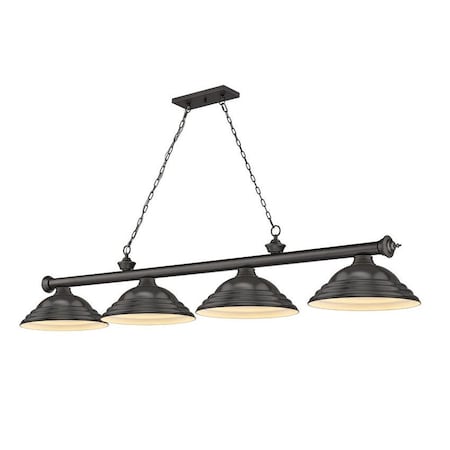 Z-Lite Cordon 4 Light Billiard, Bronze & Bronze 2306-4BRZ-SBRZ